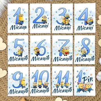 Набір карток для фотосессії малечі "Міньони" ФК075 фото